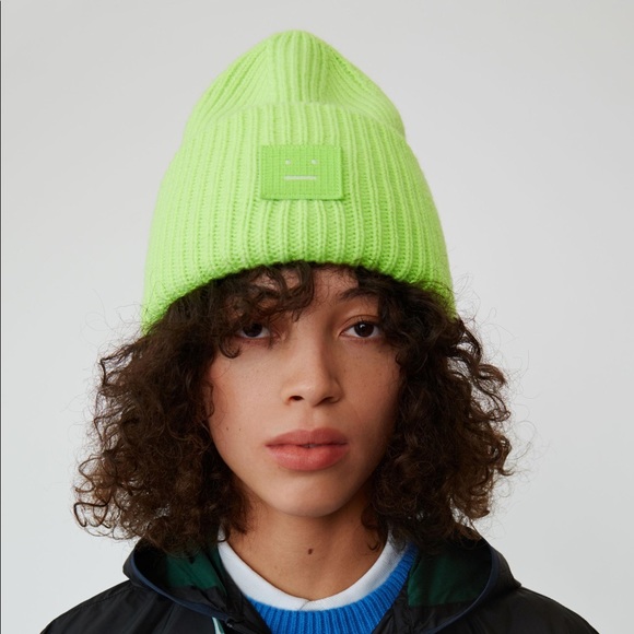 New Lime Green Acne Studios Beanie 